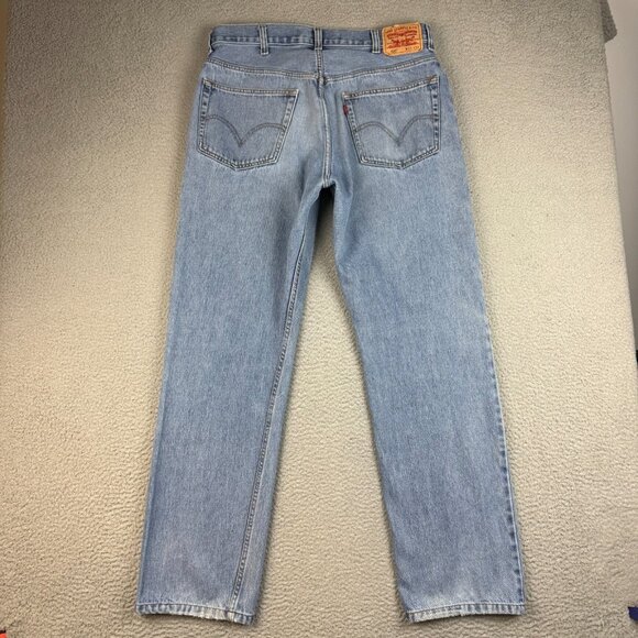 VTG Levis 505 Jeans Mens 38x34 Y2K Denim Zip Fly Regular Fit Classic Workwear - Picture 2 of 7